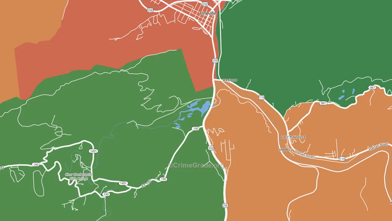 Wasioto, KY Map of Assault Rates