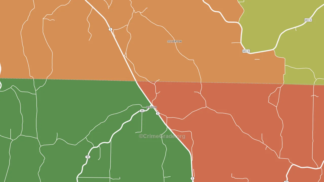 Wasola, MO Map of Assault Rates