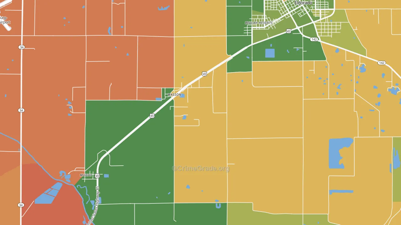 Wasson, IL Map of Assault Rates
