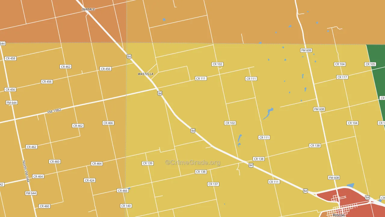 Wastella, TX Map of Assault Rates