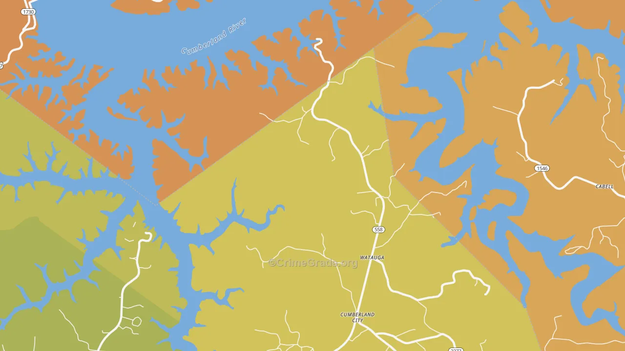 Watauga, KY Map of Assault Rates