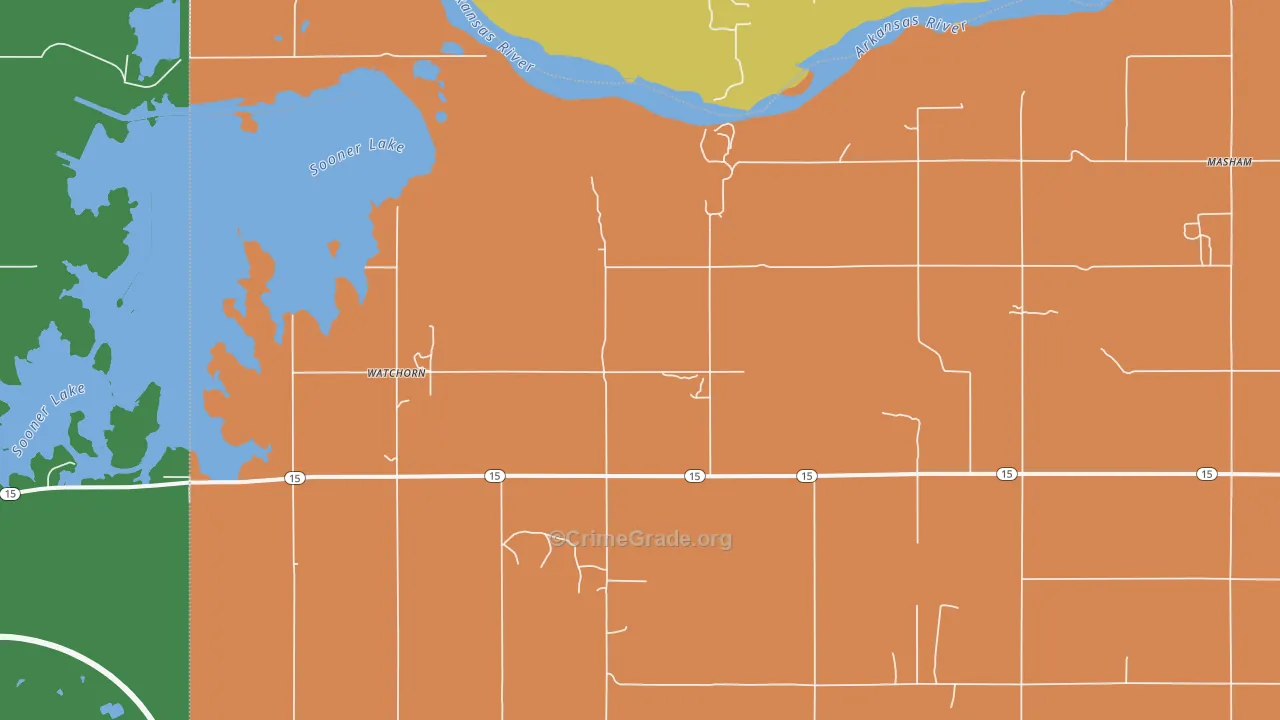 Watchorn, OK Map of Assault Rates