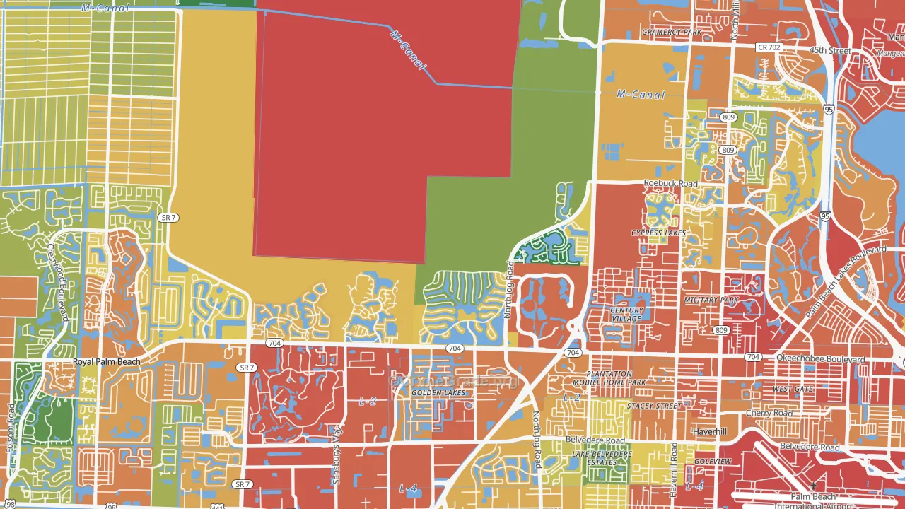 Water Catchment Area, West Palm Beach, FL Map of Assault Rates