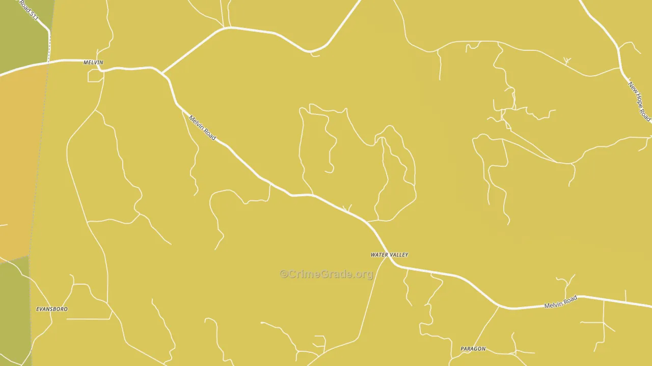 Water Valley, AL Map of Assault Rates
