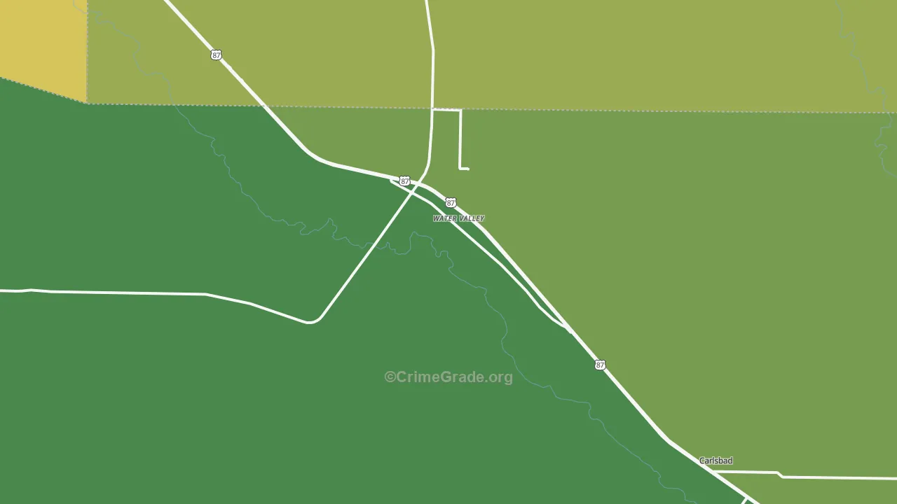 Water Valley, TX Map of Assault Rates