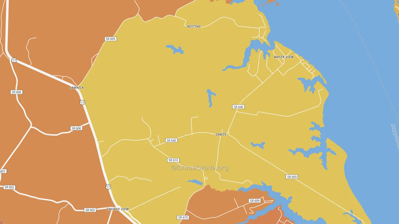 Water View, VA Map of Assault Rates