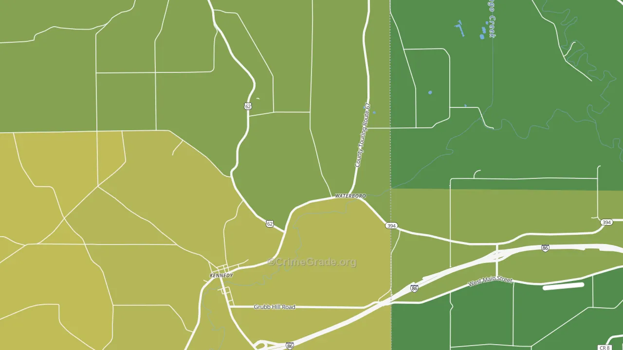 Waterboro, NY Map of Assault Rates