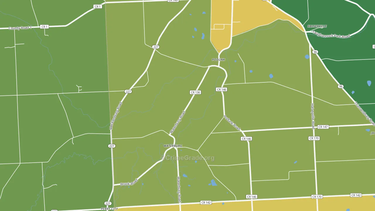 Waterburg, NY Map of Assault Rates