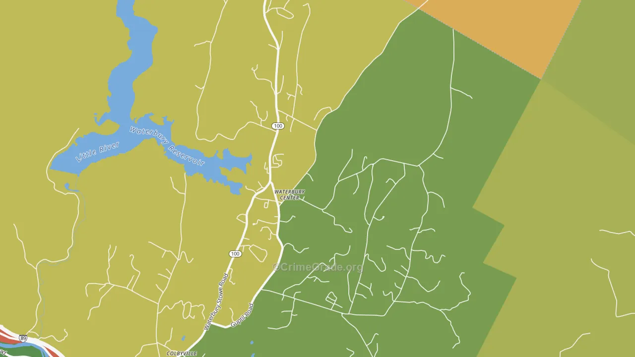 Waterbury Center, VT Map of Assault Rates