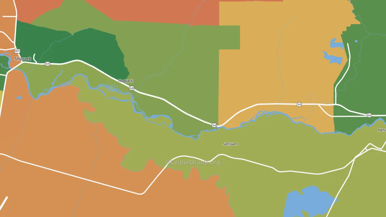 Waterflow, NM Map of Assault Rates