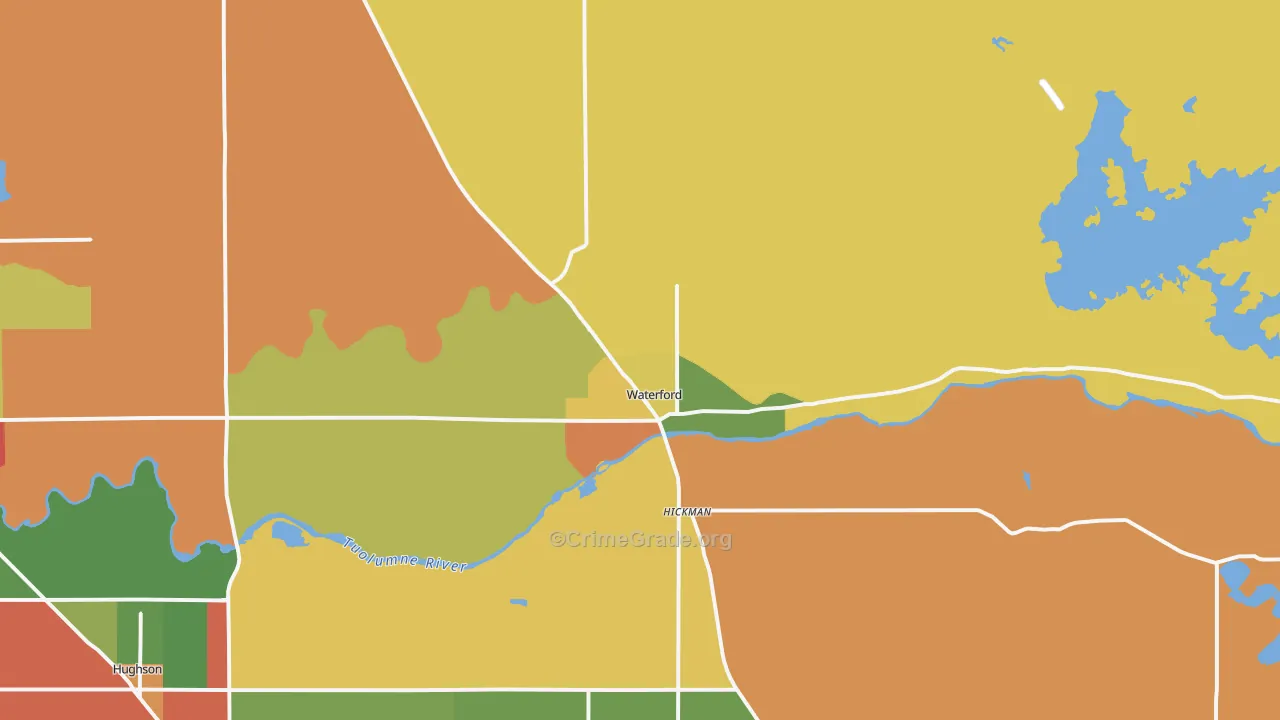 Waterford, CA Map of Assault Rates