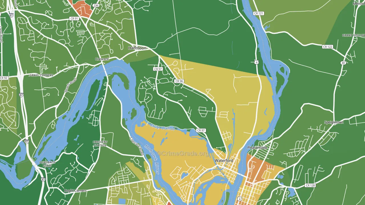 Waterford, NY Map of Assault Rates