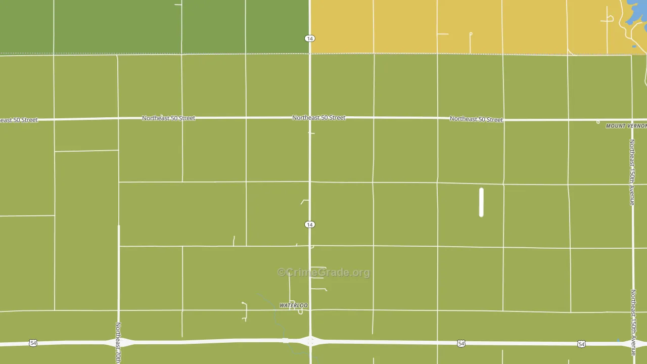 Waterloo, KS Map of Assault Rates