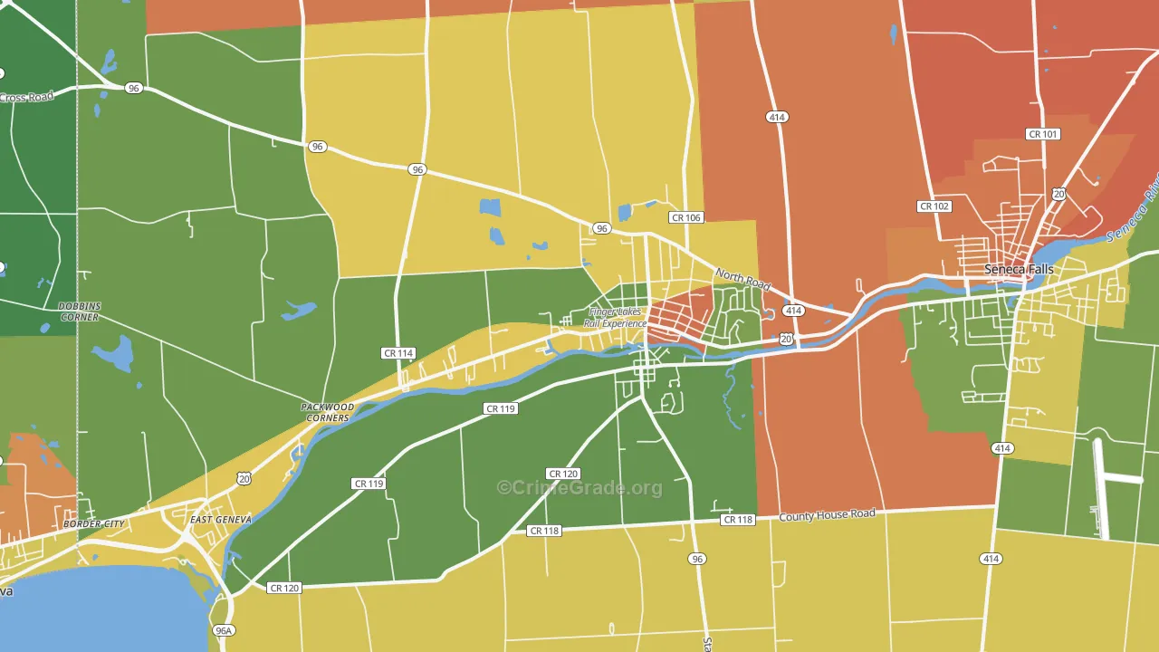 Waterloo, NY Map of Assault Rates