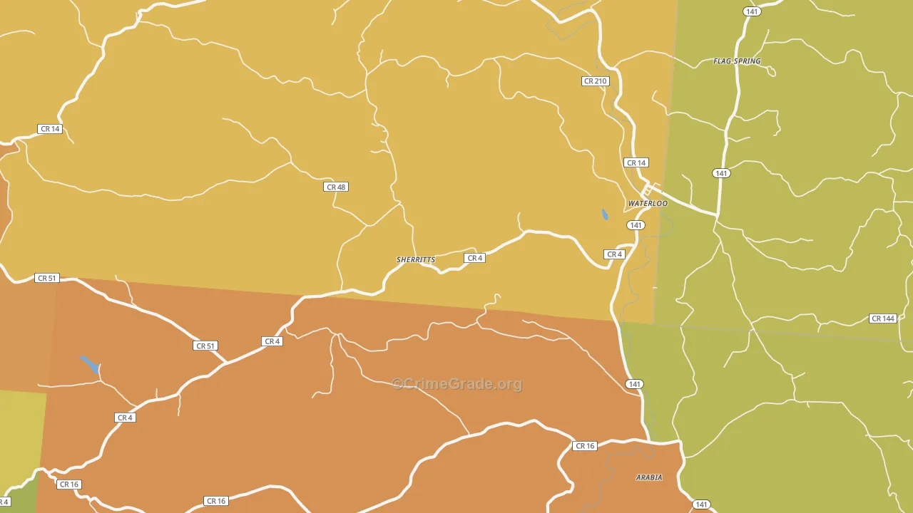 Waterloo, OH Map of Assault Rates