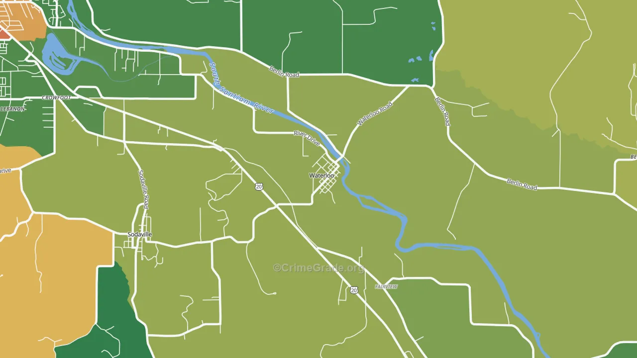 Waterloo, OR Map of Assault Rates