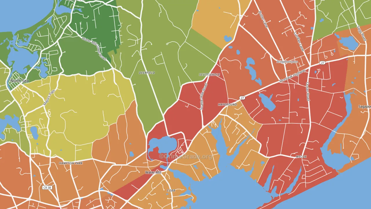 Watermill, NY Map of Assault Rates