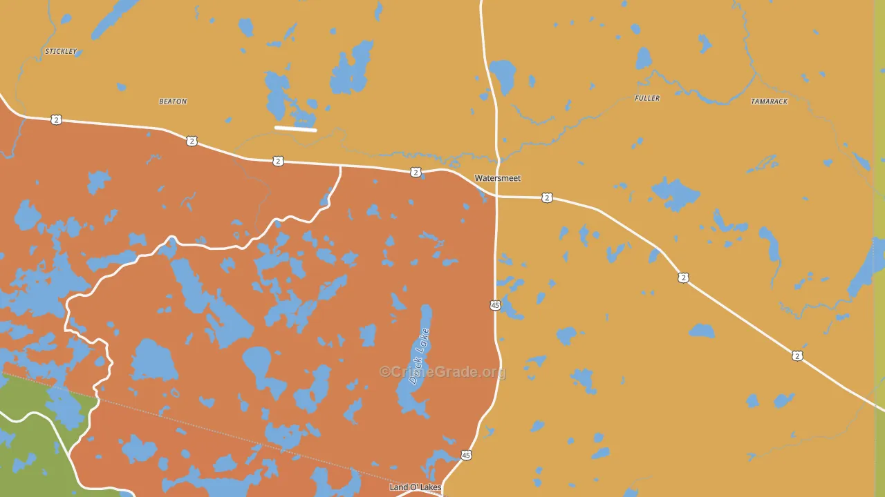 Watersmeet, MI Map of Assault Rates