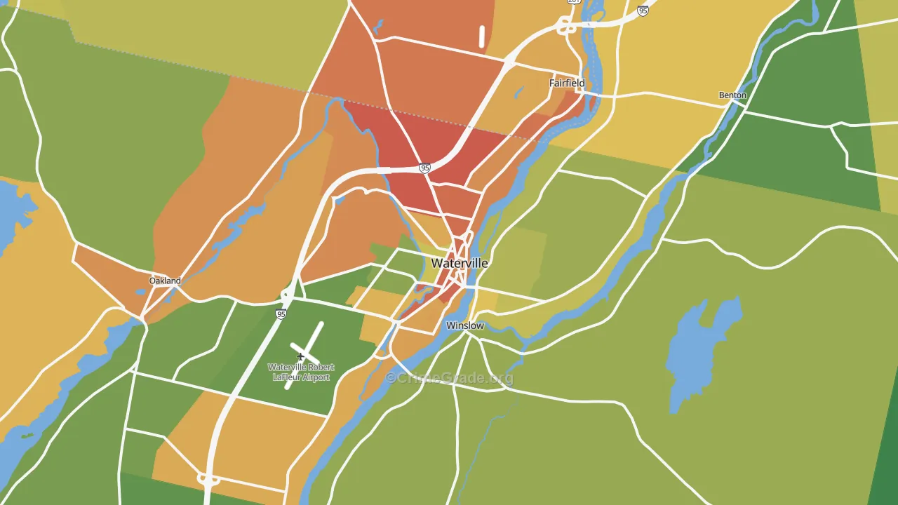Waterville, ME Map of Assault Rates