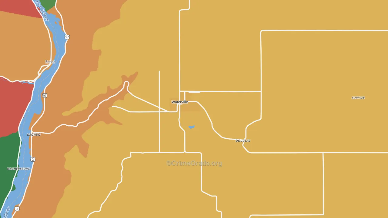Waterville, WA Map of Assault Rates