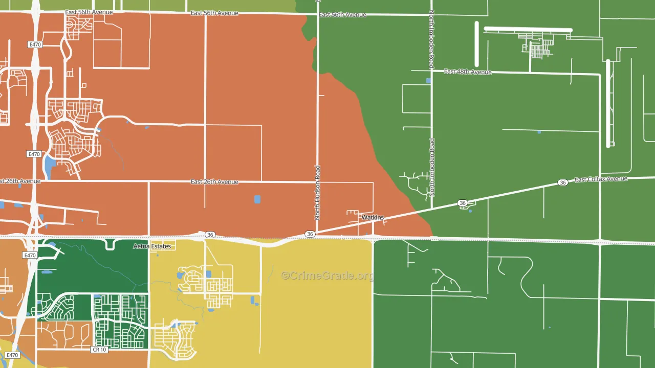 Watkins, CO Map of Assault Rates