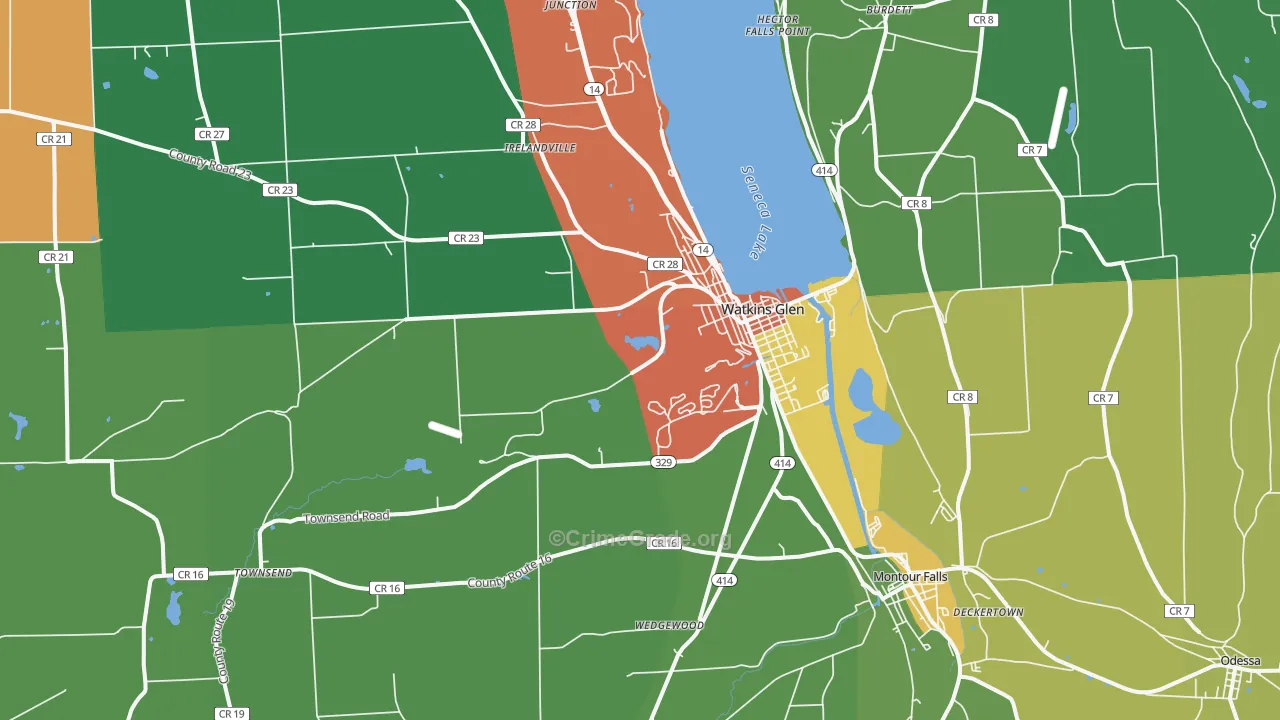 Watkins Glen, NY Map of Assault Rates