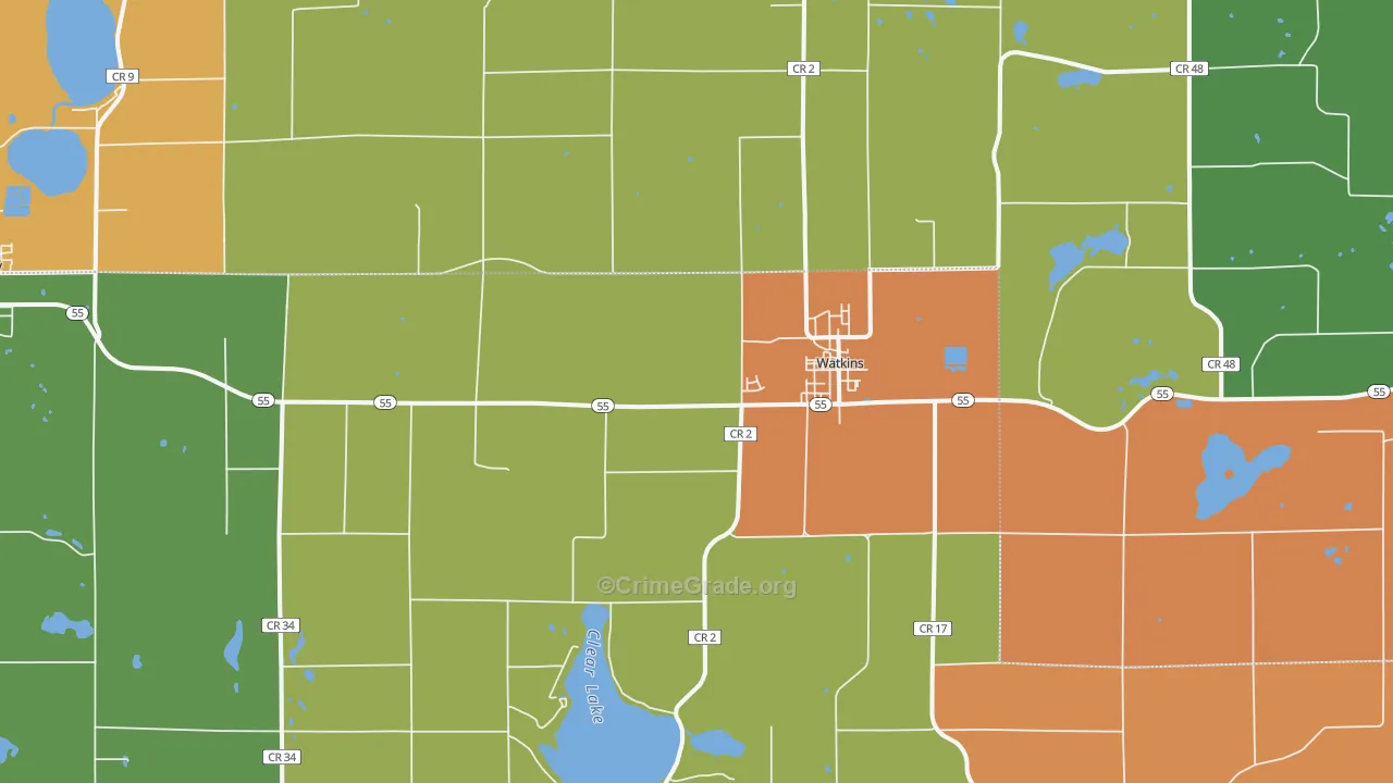 Watkins, MN Map of Assault Rates