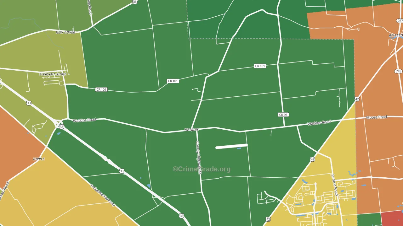 Watkins, OH Map of Assault Rates