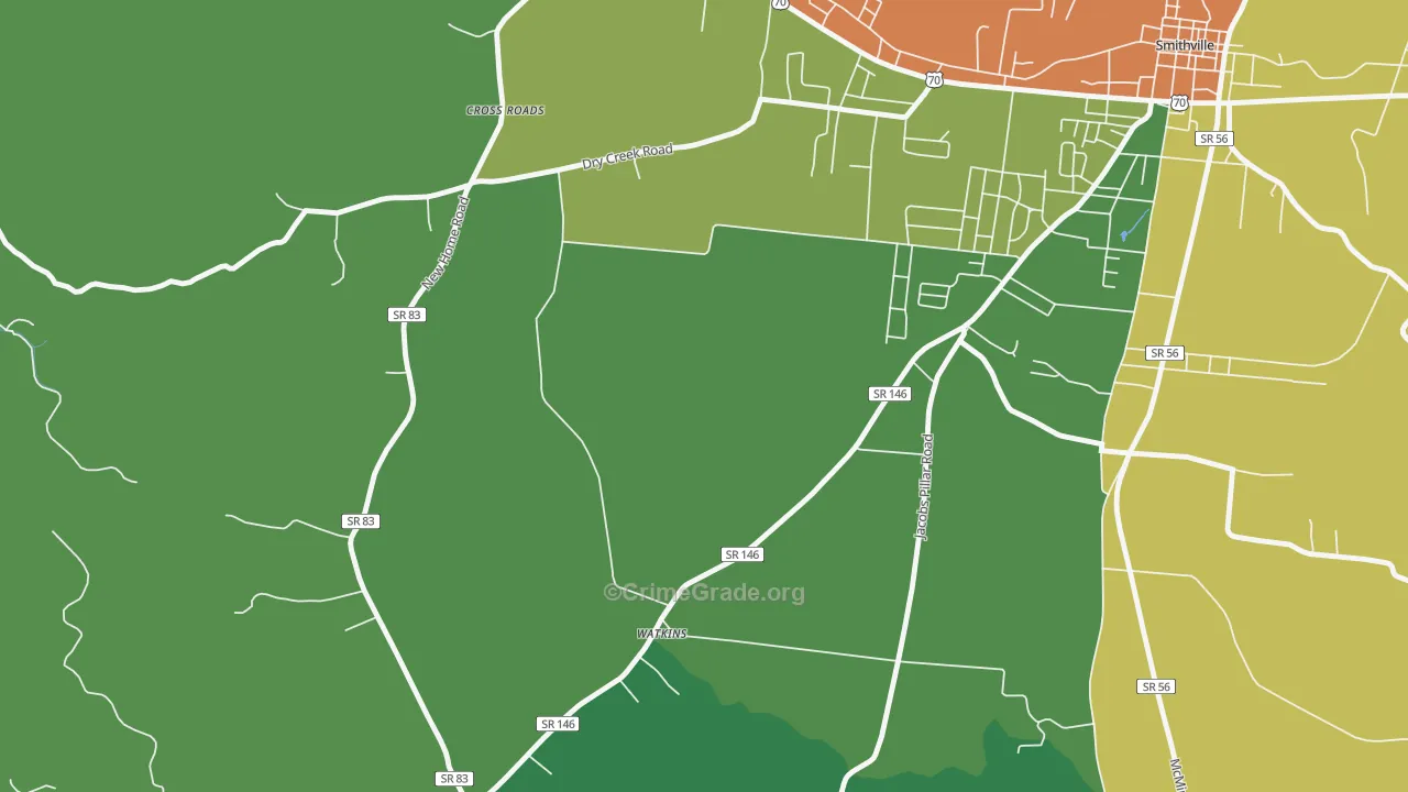 Watkins, TN Map of Assault Rates