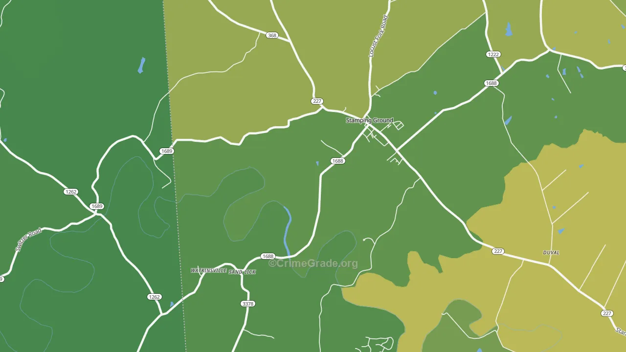 Watkinsville, KY Map of Assault Rates