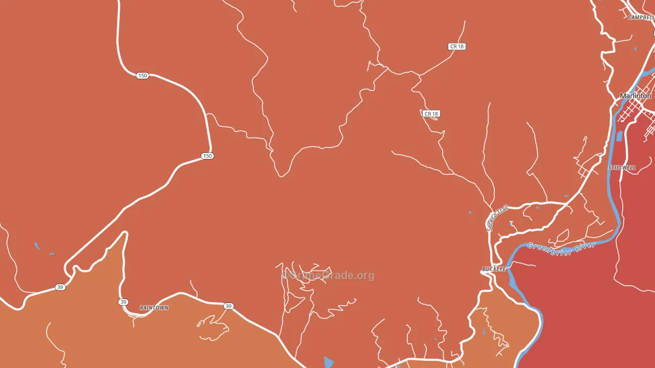 Watoga, WV Map of Assault Rates