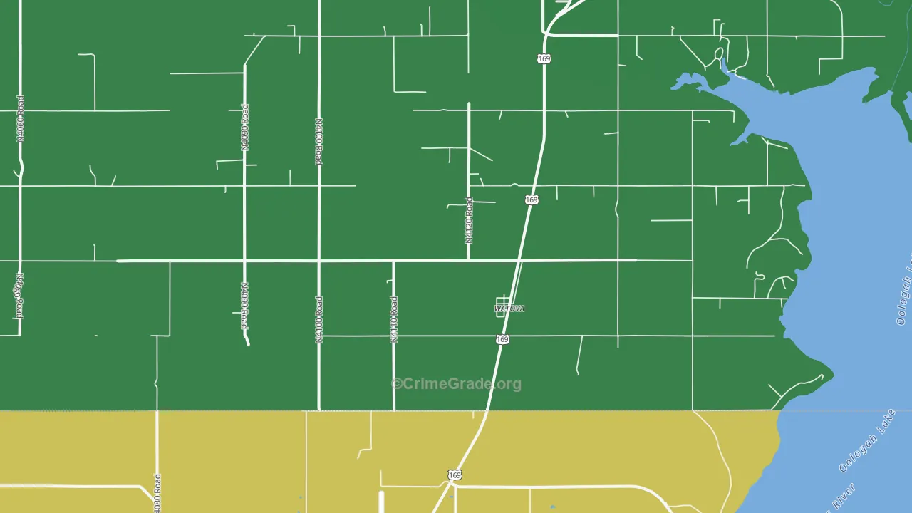 Watova, OK Map of Assault Rates