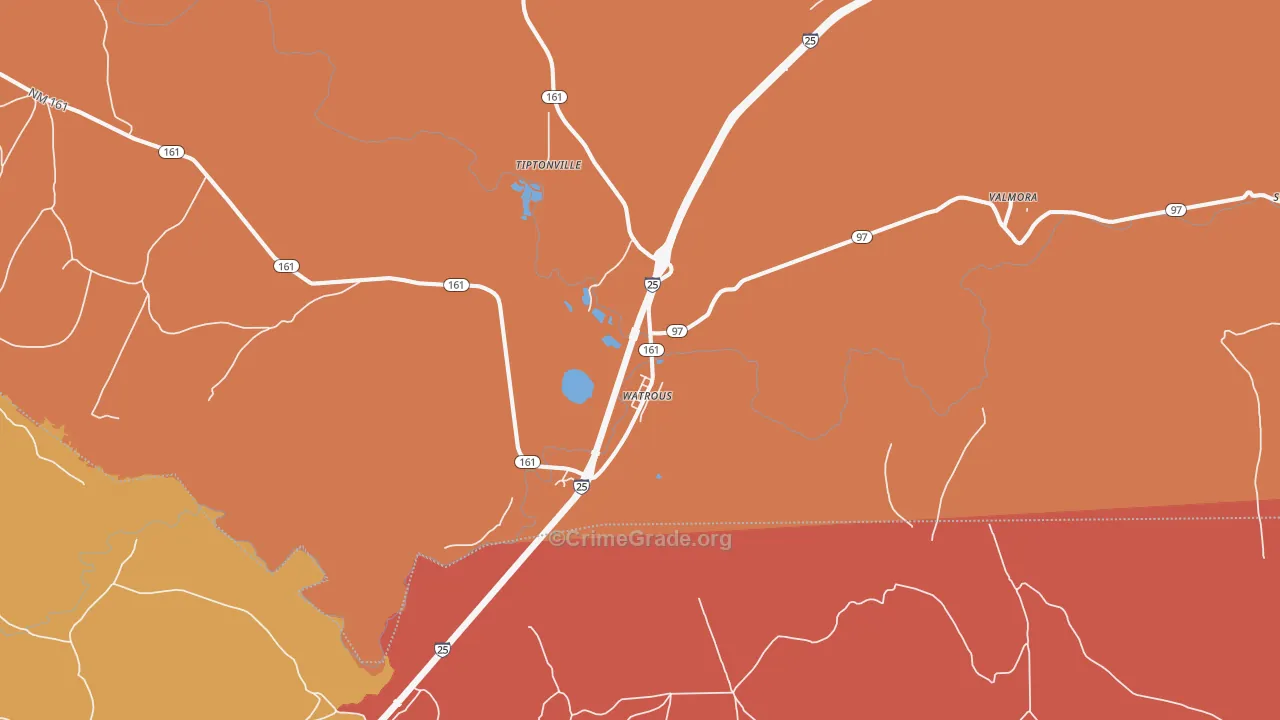 Watrous, NM Map of Assault Rates