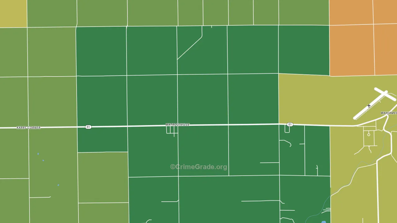 Watrousville, MI Map of Assault Rates