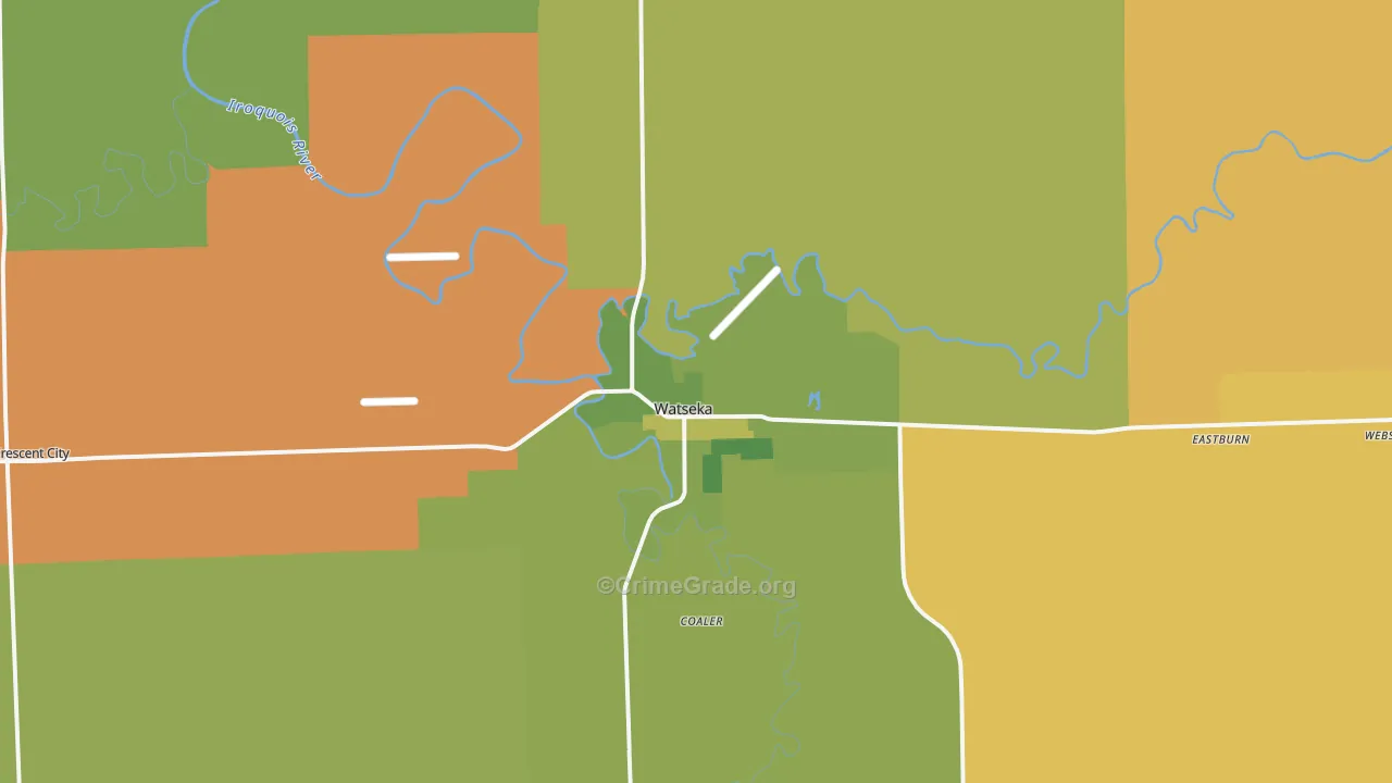 Watseka, IL Map of Assault Rates