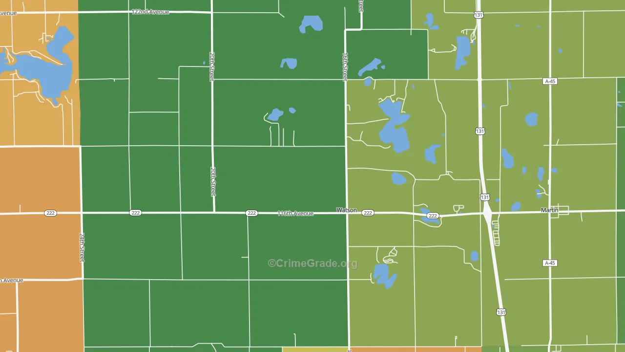 Watson, MI Map of Assault Rates