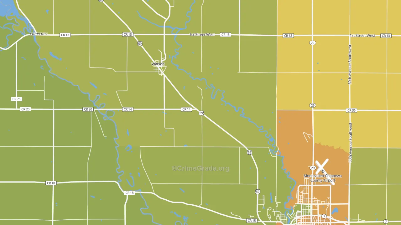 Watson, MN Map of Assault Rates