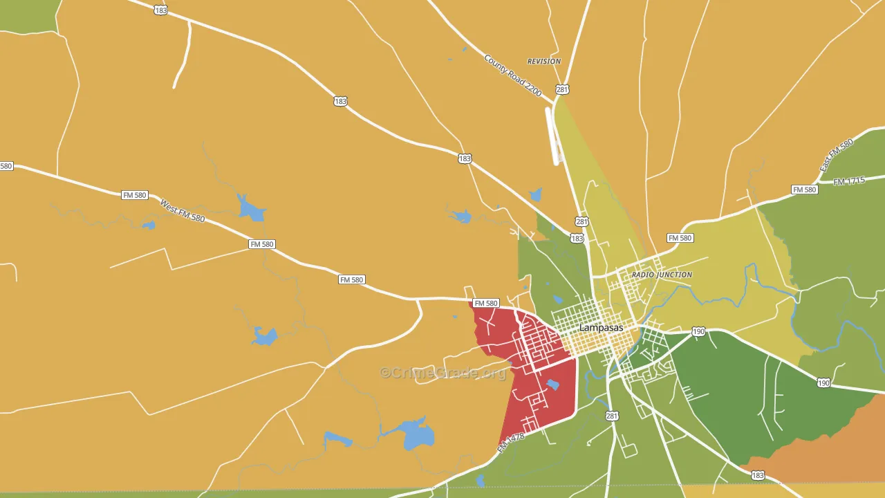 Watson, TX Map of Assault Rates