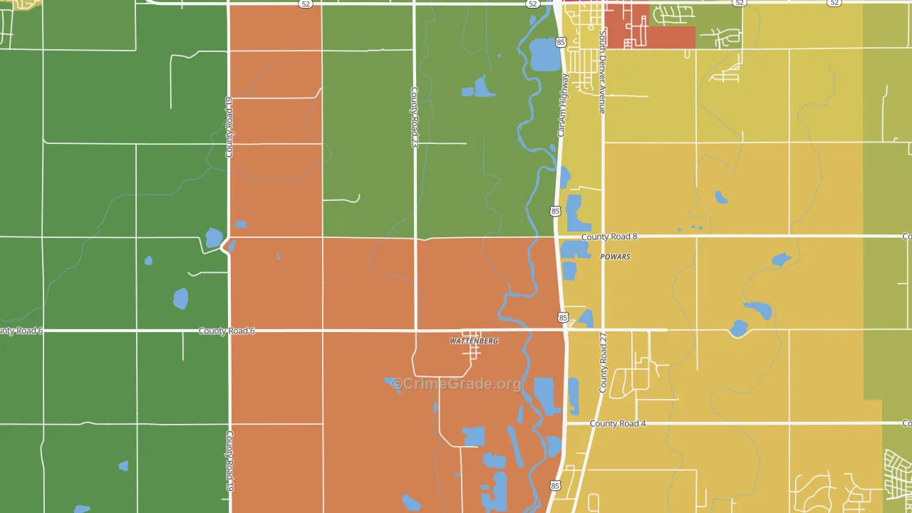 Wattenberg, CO Map of Assault Rates