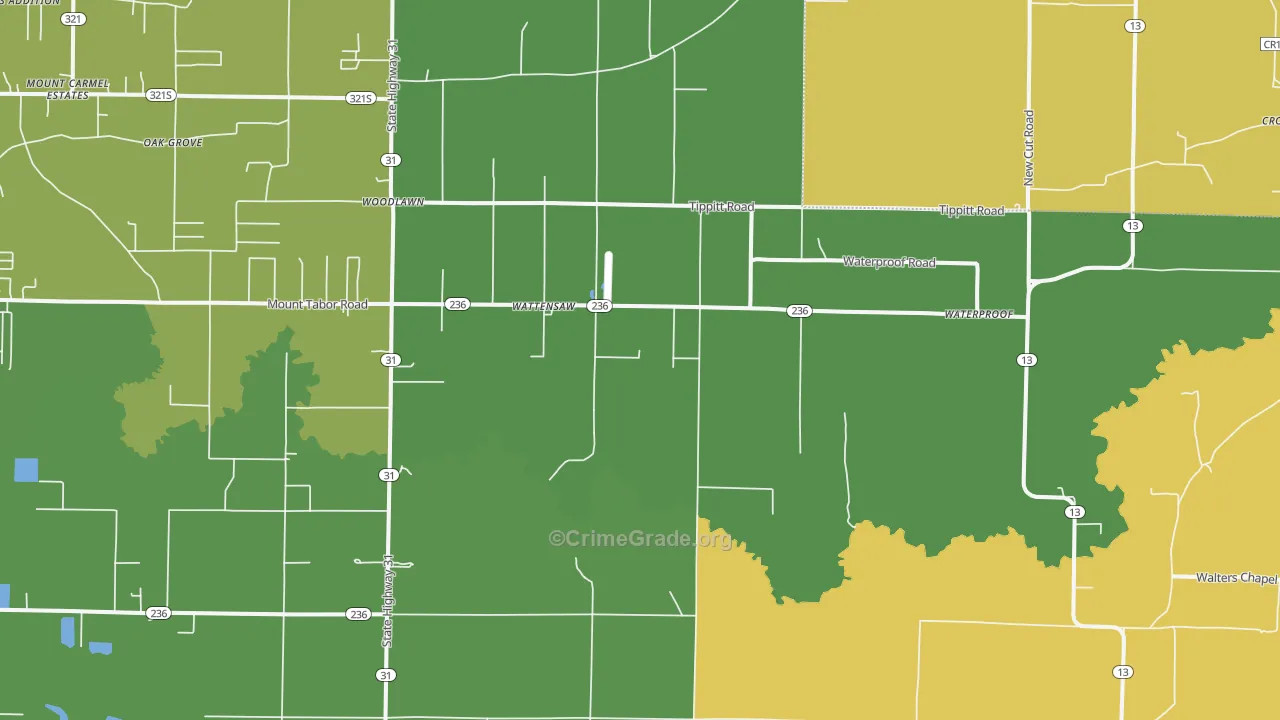 Wattensaw, AR Map of Assault Rates