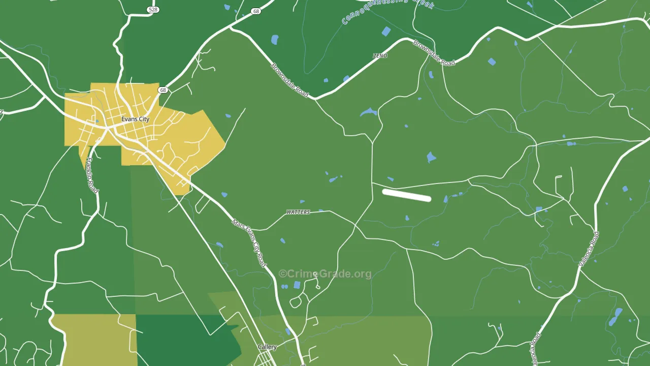 Watters, PA Map of Assault Rates