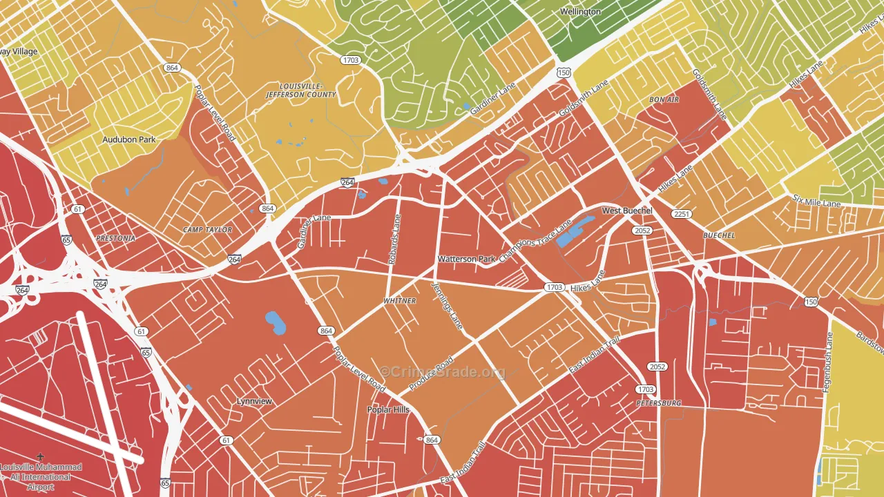 Watterson Park, KY Map of Assault Rates