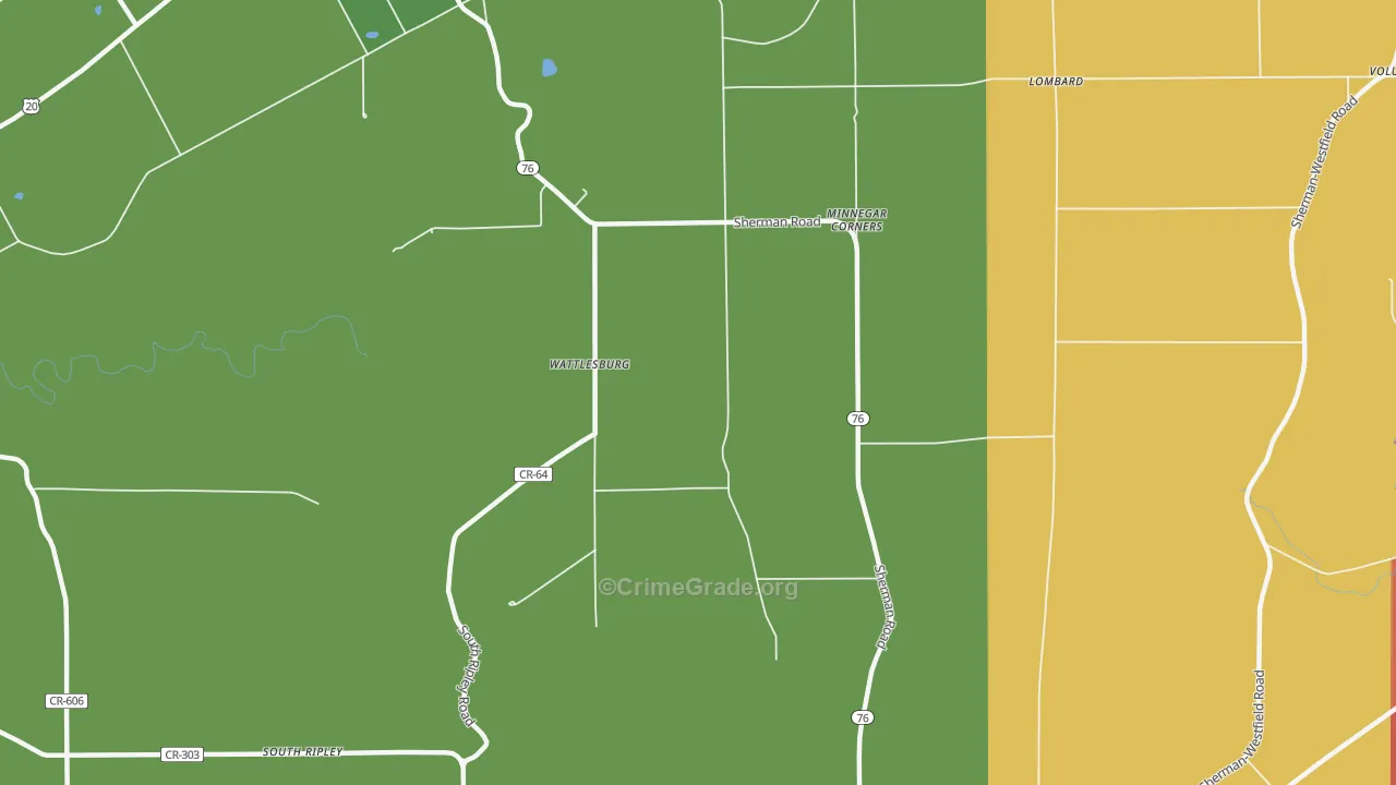 Wattlesburg, NY Map of Assault Rates