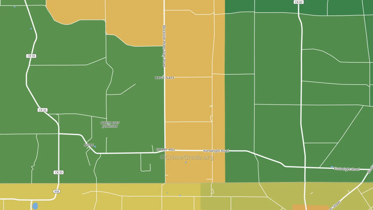 Watts Flats, NY Map of Assault Rates