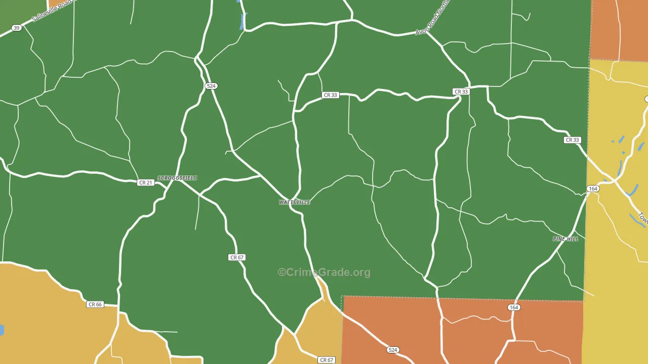 Wattsville, OH Map of Assault Rates