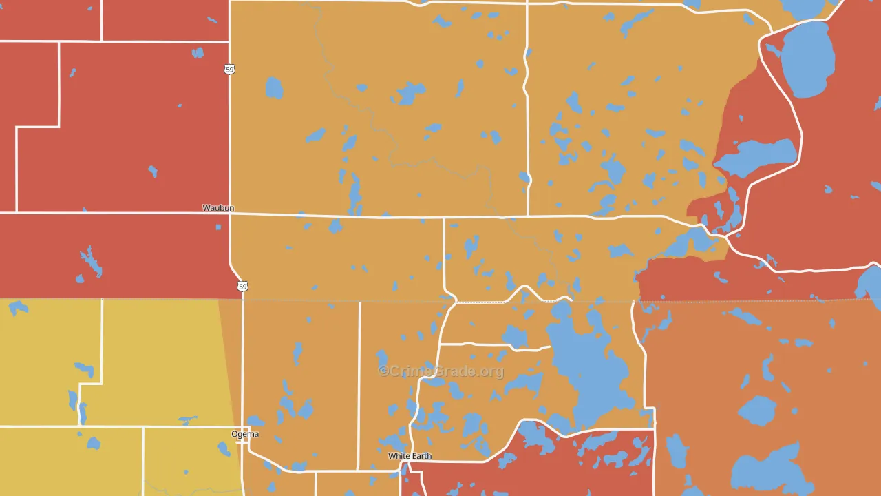 Waubun, MN Map of Assault Rates