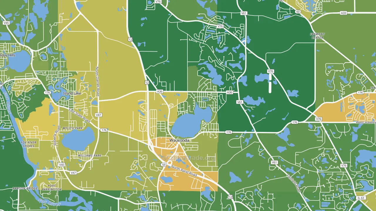 Wauconda, IL Map of Assault Rates