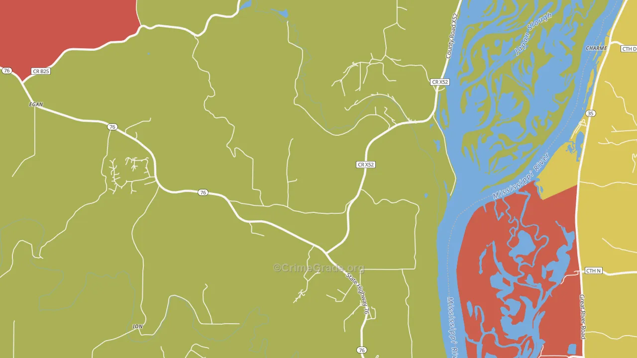 Waukon Junction, IA Map of Assault Rates