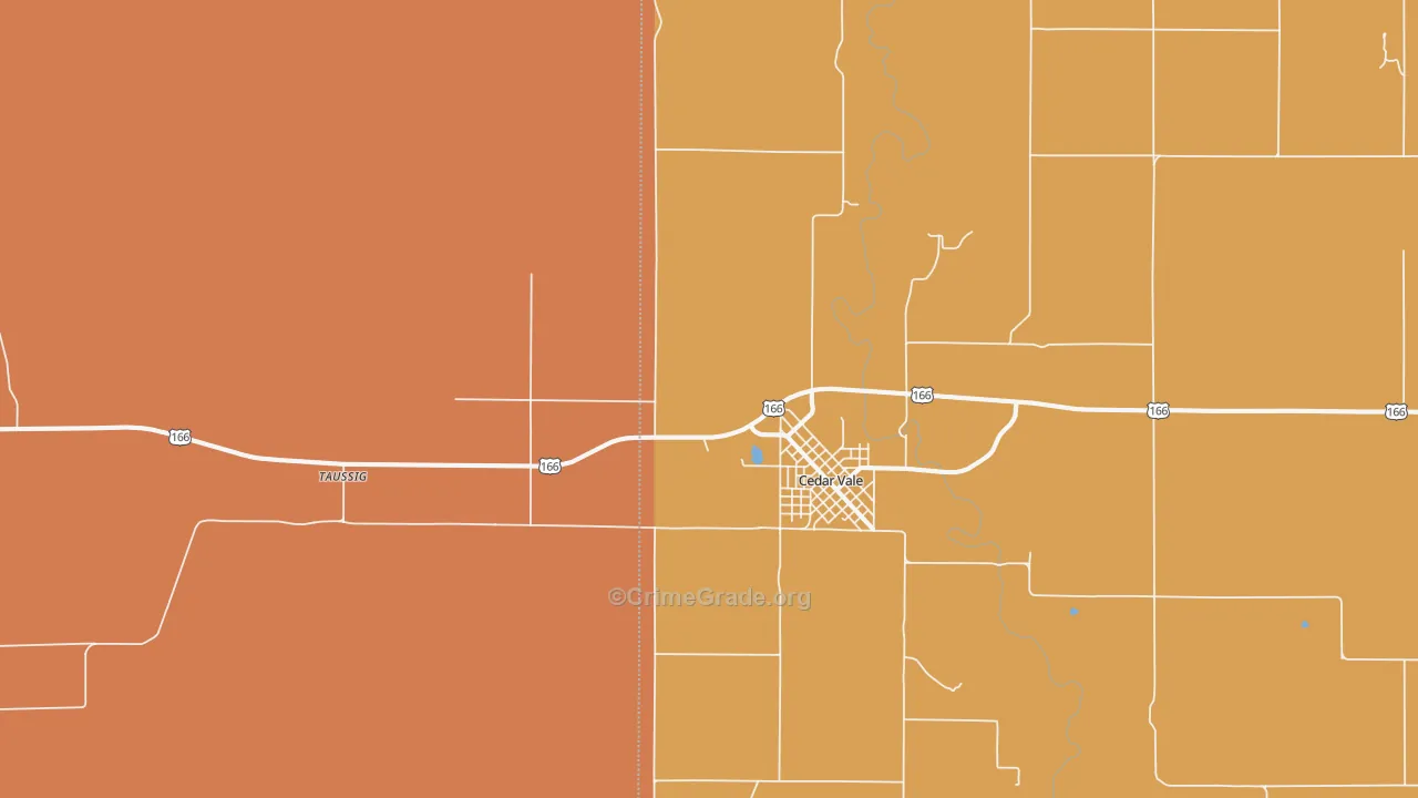 Wauneta, KS Map of Assault Rates