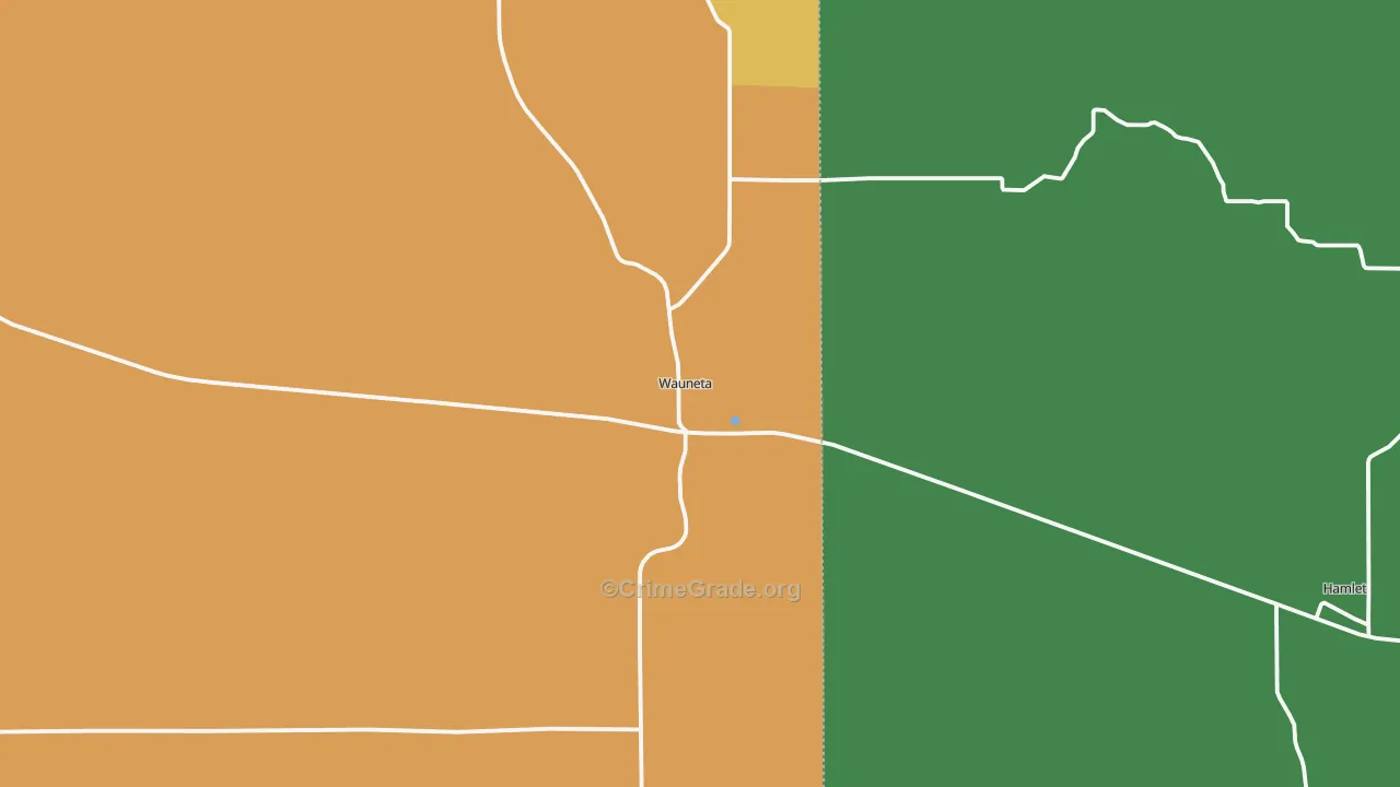 Wauneta, NE Map of Assault Rates